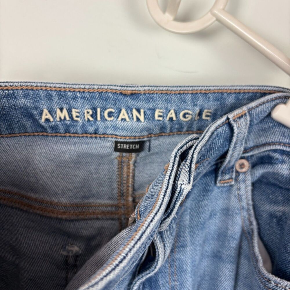 American Eagle Stretch Mom Jean Women’s 10 Long Distressed High Rise - Picture 3 of 8